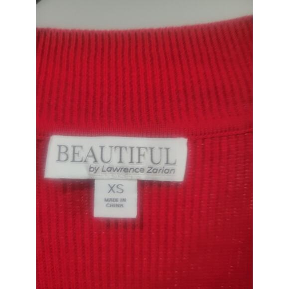 Beautiful Lawrence Zarian Size XS Red V Neck Pullover Top A677522 NWOT - Picture 4 of 7